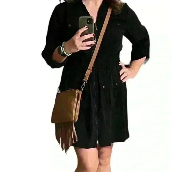 Lucky Brand Festival Fringe Leather Bag Purse Toffee Caramel - Picture 2 of 8